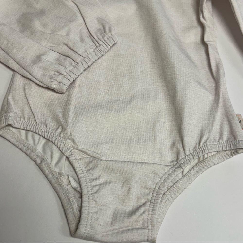 OMI JO NWT Oatmeal Leotard Bodysuit Long Sleeve Ivory Girls 3T SS37 New with tag - Picture 2 of 5